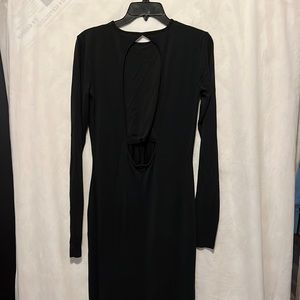 SKIMS SMOOTH LOUNGE LONG SLEEVE OPEN BACK DRESS
